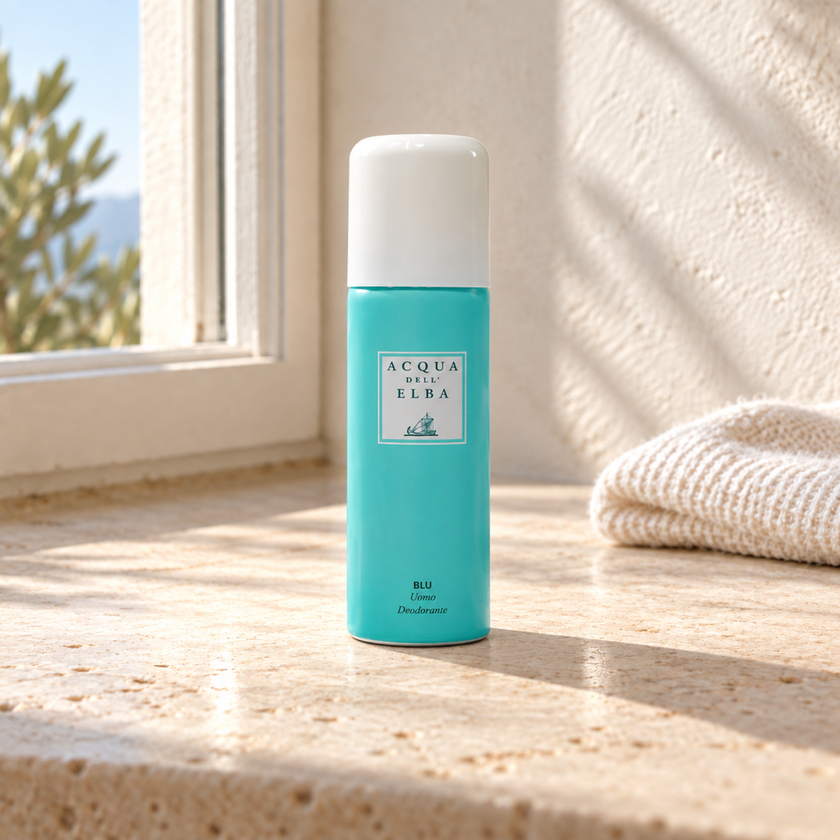 DEODORANT BLU MAN — natural window-light lifestyle