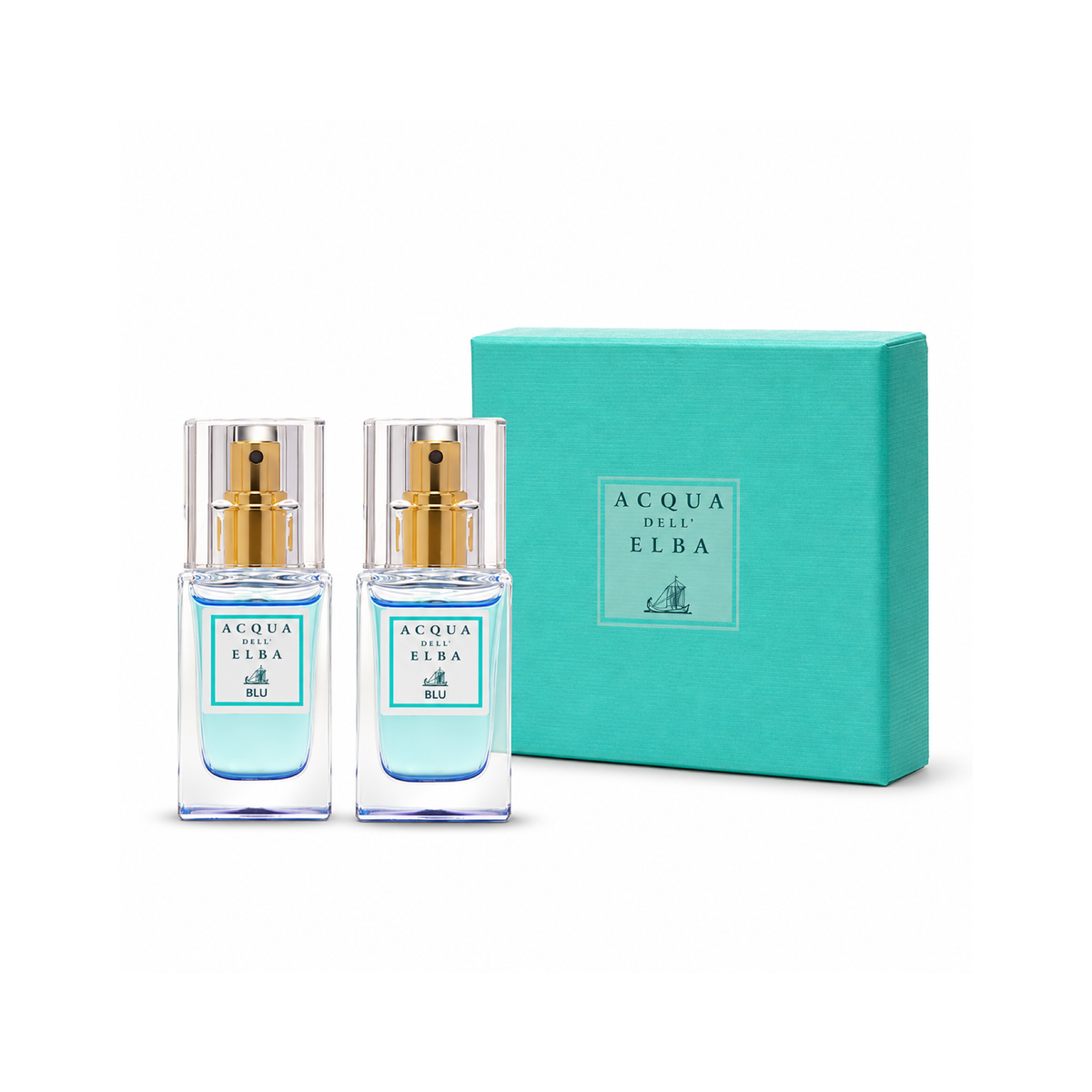 GIFT BOX MIA BLU WOMAN — complete gift set, white studio background