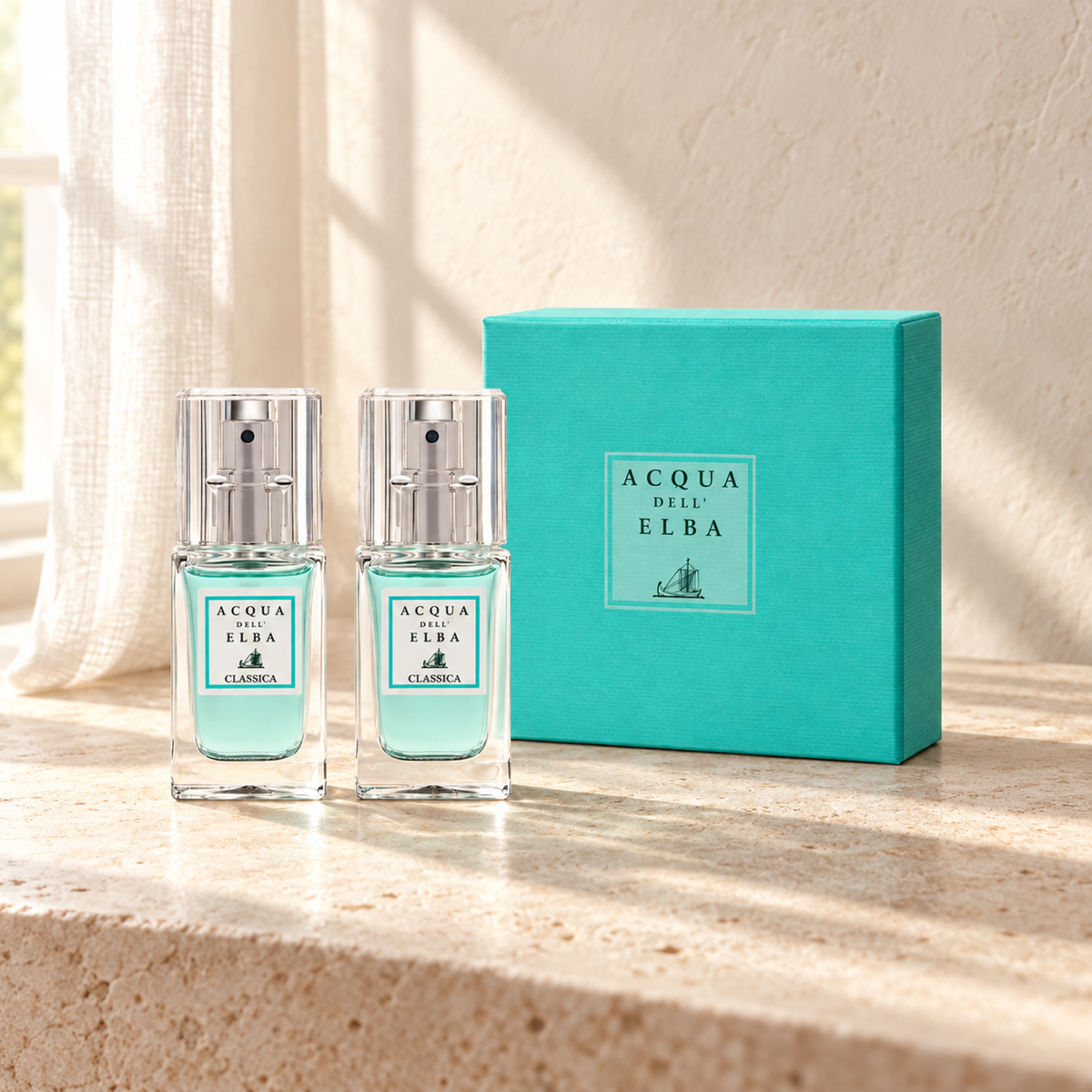 GIFT BOX MIA CLASSICA MAN — complete gift set, natural window-light lifestyle