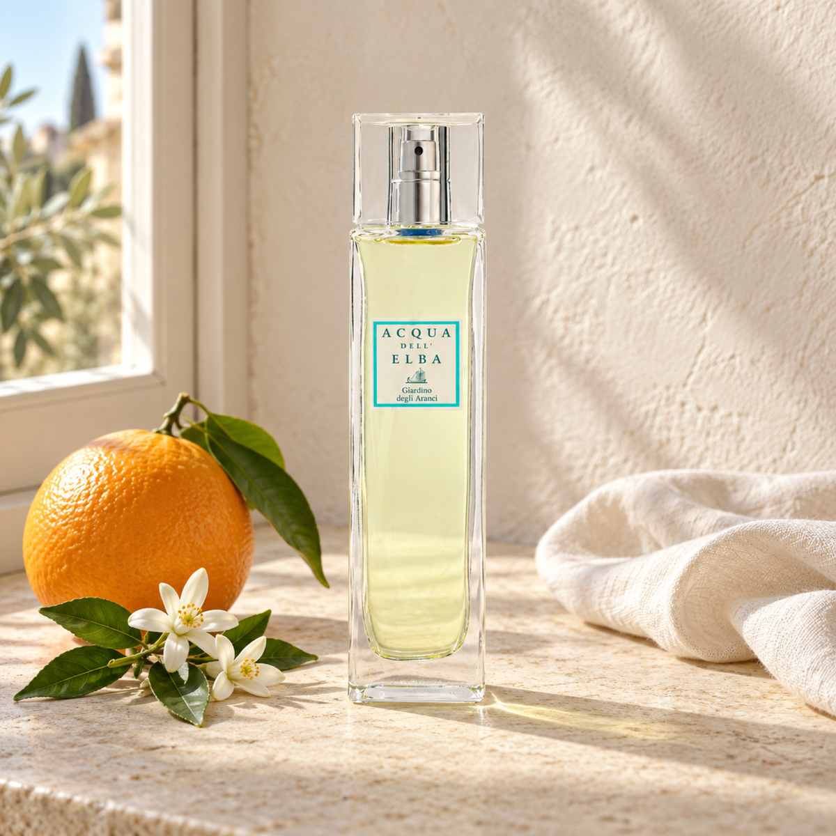 Acqua dell'Elba Giardino degli Aranci Room Spray 100 ml — natural window-light lifestyle