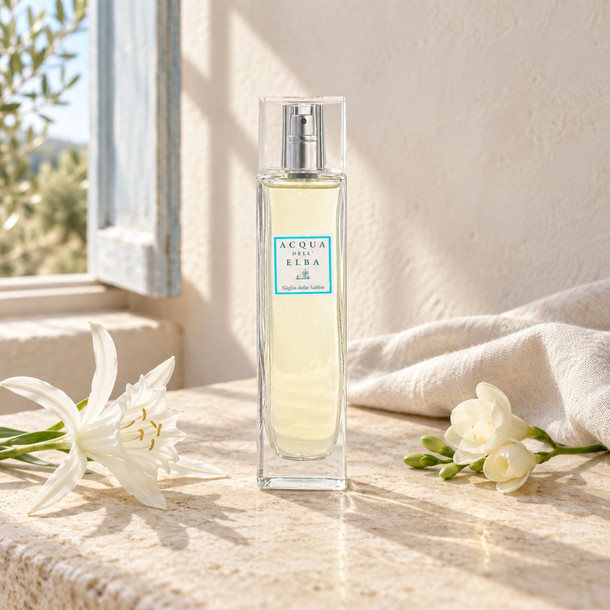 Acqua dell'Elba Giglio delle Sabbie Room Spray 100 ml — natural window-light lifestyle