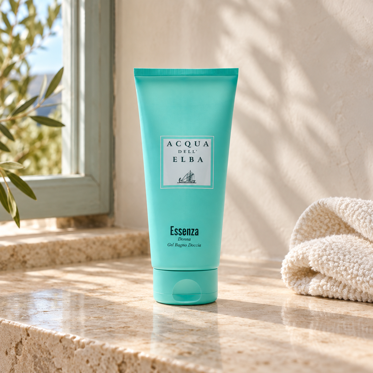 SHOWER GEL ESSENZA WOMAN — 200 ml, natural window-light lifestyle